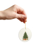 Christmas Tree and Gifts Ceramic Ornament, Double Sided Round Christmas Decoration, Holiday Keepsake Gift — Product view — Photo 9