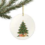 Christmas Tree and Gifts Ceramic Ornament, Double Sided Round Christmas Decoration, Holiday Keepsake Gift — Product view — Photo 8