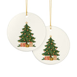 Christmas Tree and Gifts Ceramic Ornament, Double Sided Round Christmas Decoration, Holiday Keepsake Gift — Product view — Photo 6