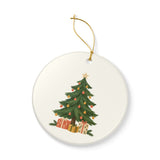 Christmas Tree and Gifts Ceramic Ornament, Double Sided Round Christmas Decoration, Holiday Keepsake Gift — Product view — Photo 5