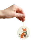 Christmas Woodland Fox Ceramic Ornament, Double Sided Round Christmas Decoration, Holiday Keepsake Gift — Product view — Photo 9