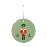 Classic Nutcracker Ceramic Ornament, Double Sided Round Christmas Decoration, Holiday Keepsake Gift — Product view — Photo 4