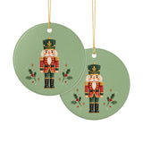 Classic Nutcracker Ceramic Ornament, Double Sided Round Christmas Decoration, Holiday Keepsake Gift — Product view — Photo 6