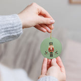 Classic Nutcracker Ceramic Ornament, Double Sided Round Christmas Decoration, Holiday Keepsake Gift — Product view — Photo 10