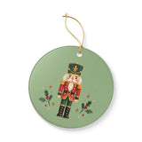 Classic Nutcracker Ceramic Ornament, Double Sided Round Christmas Decoration, Holiday Keepsake Gift — Product view — Photo 5