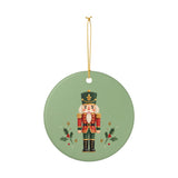Classic Nutcracker Ceramic Ornament, Double Sided Round Christmas Decoration, Holiday Keepsake Gift — Product view — Photo 3