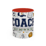 Coach Best Dad On The Field Coffee Mug | Father's Day Gift for Dad | Accent Color Ceramic 11oz 15oz — 6ad87051931ebbf89508ec28_72184_102752_front