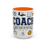 Coach Best Dad On The Field Coffee Mug | Father's Day Gift for Dad | Accent Color Ceramic 11oz 15oz — 6ad87051931ebbf89508ec28_108910_102753_front