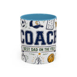 Coach Best Dad On The Field Coffee Mug | Father's Day Gift for Dad | Accent Color Ceramic 11oz 15oz — 6ad87051931ebbf89508ec28_105888_102752_front