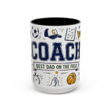 Coach Best Dad On The Field Coffee Mug | Father's Day Gift for Dad | Accent Color Ceramic 11oz 15oz — 6ad87051931ebbf89508ec28_105883_102753_front