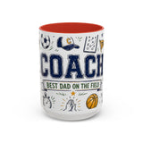 Coach Best Dad On The Field Coffee Mug | Father's Day Gift for Dad | Accent Color Ceramic 11oz 15oz — 6ad87051931ebbf89508ec28_105887_102753_front