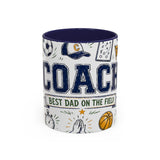 Coach Best Dad On The Field Coffee Mug | Father's Day Gift for Dad | Accent Color Ceramic 11oz 15oz — 6ad87051931ebbf89508ec28_72182_102752_front