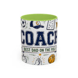 Coach Best Dad On The Field Coffee Mug | Father's Day Gift for Dad | Accent Color Ceramic 11oz 15oz — 6ad87051931ebbf89508ec28_113942_102752_front