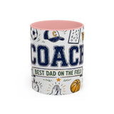 Coach Best Dad On The Field Coffee Mug | Father's Day Gift for Dad | Accent Color Ceramic 11oz 15oz — 6ad87051931ebbf89508ec28_72183_102752_front