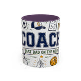 Coach Best Dad On The Field Coffee Mug | Father's Day Gift for Dad | Accent Color Ceramic 11oz 15oz — 6ad87051931ebbf89508ec28_108907_102752_front