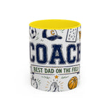 Coach Best Dad On The Field Coffee Mug | Father's Day Gift for Dad | Accent Color Ceramic 11oz 15oz — 6ad87051931ebbf89508ec28_108908_102752_front