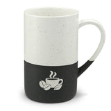 Coffee Morning Engraved Speckled Ceramic Mug, 13oz, Minimalist Coffee Cup, Gift for Nature Lovers — Front view — Photo 1