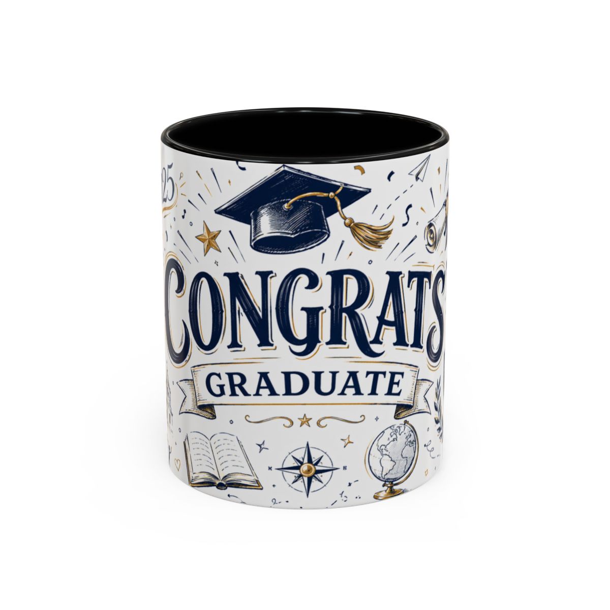 Congrats Graduate Coffee Mug | Class of 2026 Graduation Gift | Accent Color Ceramic 11oz 15oz — 6ad8703c56e61d3ffc094f27_72180_102752_front