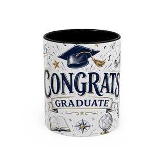 Congrats Graduate Coffee Mug | Class of 2026 Graduation Gift | Accent Color Ceramic 11oz 15oz — 6ad8703c56e61d3ffc094f27_72180_102752_front