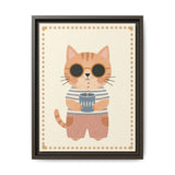 Cozy Cat Framed Nursery Canvas, Storybook Kids Room Wall Art, 12x16 18x24 — 6ad866934958069ad00ff6d8_107252_103242_front