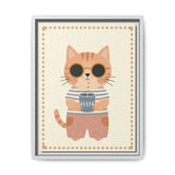 Cozy Cat Framed Nursery Canvas, Storybook Kids Room Wall Art, 12x16 18x24 — 6ad866934958069ad00ff6d8_107253_103270_front