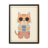 Cozy Cat Framed Nursery Canvas, Storybook Kids Room Wall Art, 12x16 18x24 — 6ad866934958069ad00ff6d8_107256_103249_front