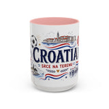 Croatia Soccer Coffee Mug — Soccer Fan Gift — Accent Color Ceramic 11oz 15oz Match Day Cup — Front view — Photo 7