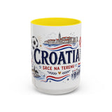 Croatia Soccer Coffee Mug — Soccer Fan Gift — Accent Color Ceramic 11oz 15oz Match Day Cup — Front view — Photo 14