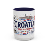 Croatia Soccer Coffee Mug — Soccer Fan Gift — Accent Color Ceramic 11oz 15oz Match Day Cup — Front view — Photo 6