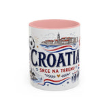 Croatia Soccer Coffee Mug — Soccer Fan Gift — Accent Color Ceramic 11oz 15oz Match Day Cup — Front view — Photo 3