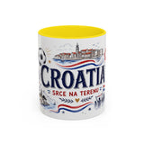 Croatia Soccer Coffee Mug — Soccer Fan Gift — Accent Color Ceramic 11oz 15oz Match Day Cup — Front view — Photo 12