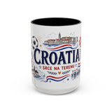 Croatia Soccer Coffee Mug — Soccer Fan Gift — Accent Color Ceramic 11oz 15oz Match Day Cup — Front view — Photo 5