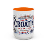 Croatia Soccer Coffee Mug — Soccer Fan Gift — Accent Color Ceramic 11oz 15oz Match Day Cup — Front view — Photo 13