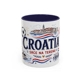Croatia Soccer Coffee Mug — Soccer Fan Gift — Accent Color Ceramic 11oz 15oz Match Day Cup — Front view — Photo 2