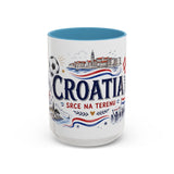 Croatia Soccer Coffee Mug — Soccer Fan Gift — Accent Color Ceramic 11oz 15oz Match Day Cup — Front view — Photo 10