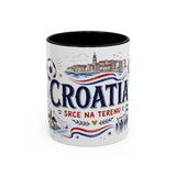Croatia Soccer Coffee Mug — Soccer Fan Gift — Accent Color Ceramic 11oz 15oz Match Day Cup — Front view — Photo 1