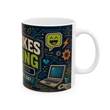 Dad Jokes Loading Father's Day Coffee Mug — Dad Gift — Ceramic 11oz 15oz Cup — Right view — Photo 5