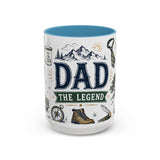 Dad The Legend Coffee Mug — Father's Day Gift for Dad — Accent Color Ceramic 11oz 15oz — Front view — Photo 10