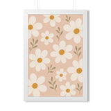 Daisy Pattern Framed Nursery Poster | Storybook Wall Art | Kids Room Decor | Black Walnut White Frame | 16x24 20x30 — 6ad86fde533917771e060d2e_69683_124158_front