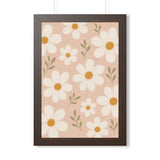 Daisy Pattern Framed Nursery Poster | Storybook Wall Art | Kids Room Decor | Black Walnut White Frame | 16x24 20x30 — 6ad86fde533917771e060d2e_69675_124146_front