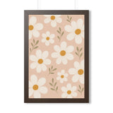 Daisy Pattern Framed Nursery Poster | Storybook Wall Art | Kids Room Decor | Black Walnut White Frame | 16x24 20x30 — 6ad86fde533917771e060d2e_69676_124148_front