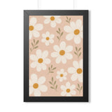 Daisy Pattern Framed Nursery Poster | Storybook Wall Art | Kids Room Decor | Black Walnut White Frame | 16x24 20x30 — 6ad86fde533917771e060d2e_69668_124096_front