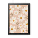 Daisy Pattern Framed Nursery Poster | Storybook Wall Art | Kids Room Decor | Black Walnut White Frame | 16x24 20x30 — 6ad86fde533917771e060d2e_69669_124098_front