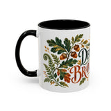 Deep Roots Brave Dreams Mug, Botanical Inspirational Coffee Cup, Encouragement Gift, 11oz 15oz Accent Mug — Left view — Photo 19