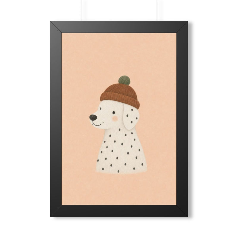 Dog Beanie Portrait Framed Nursery Wall Art, Storybook Kids Room Decor, 16x24 20x30 Poster — 6ad86f434a87cc6e1a0e6afc_69668_124096_front