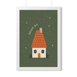 Dream Big House Framed Nursery Poster | Storybook Wall Art | Kids Room Decor | Black Walnut White Frame | 16x24 20x30 — 6ad86fe462c6e142010d47cb_69683_124158_front