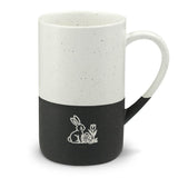 Easter Engraved Mug, Easter Bunny Eggs, 13oz Speckled Ceramic Coffee Cup, Holiday Gift — Front view — Photo 1