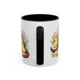 Easter Otter Mug, River Easter, Cute Animal Lover Gift, Watercolor Ceramic Coffee Cup, 11oz 15oz — 11oz / Black — back
