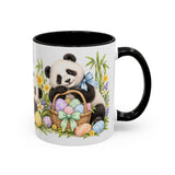 Easter Panda Mug, Bamboo Easter, Cute Animal Lover Gift, Watercolor Ceramic Coffee Cup, 11oz 15oz — 11oz / Black — right