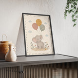 Elephant Balloons Framed Nursery Poster, Storybook Kids Room Wall Art, A4 A3 Size — 6ad866da9136e3edae0e5e23_96250_80963_context-1